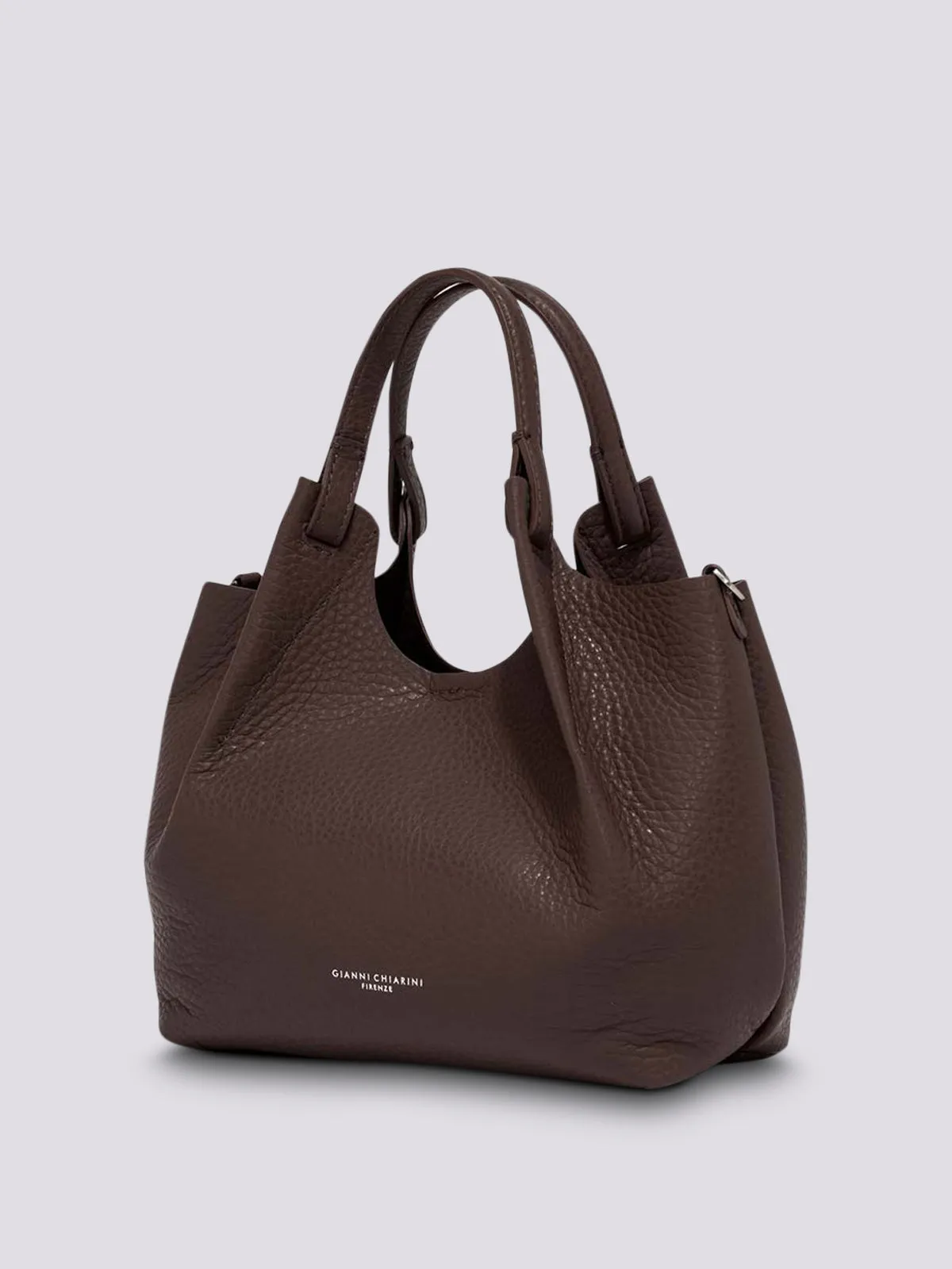 Borsa a spalla Dua in pelle martellata TESTA MORO