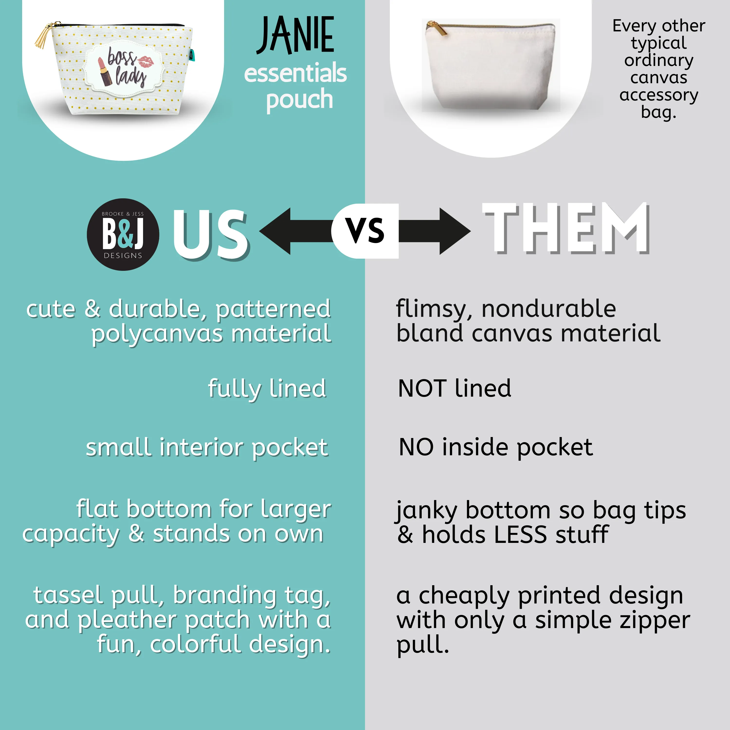 Boss Lady Janie Zippered Pouch