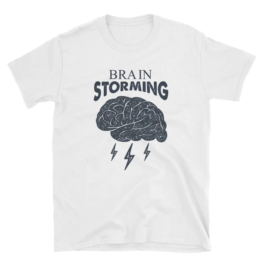 Brainstorming T Shirt White Brainstorm Short-Sleeve Cotton T-Shirt for Women
