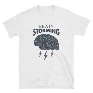 Brainstorming T Shirt White Brainstorm Short-Sleeve Cotton T-Shirt for Women