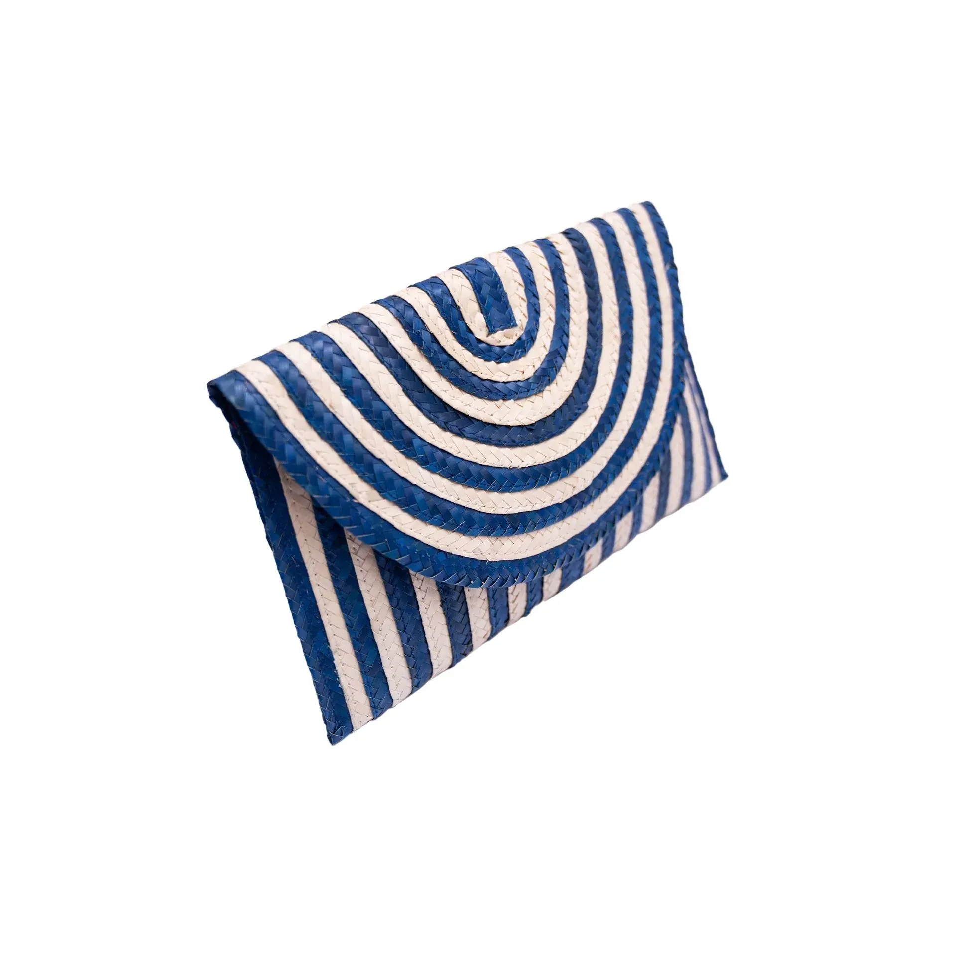 Brooke - Cream/Blue Small Clutch