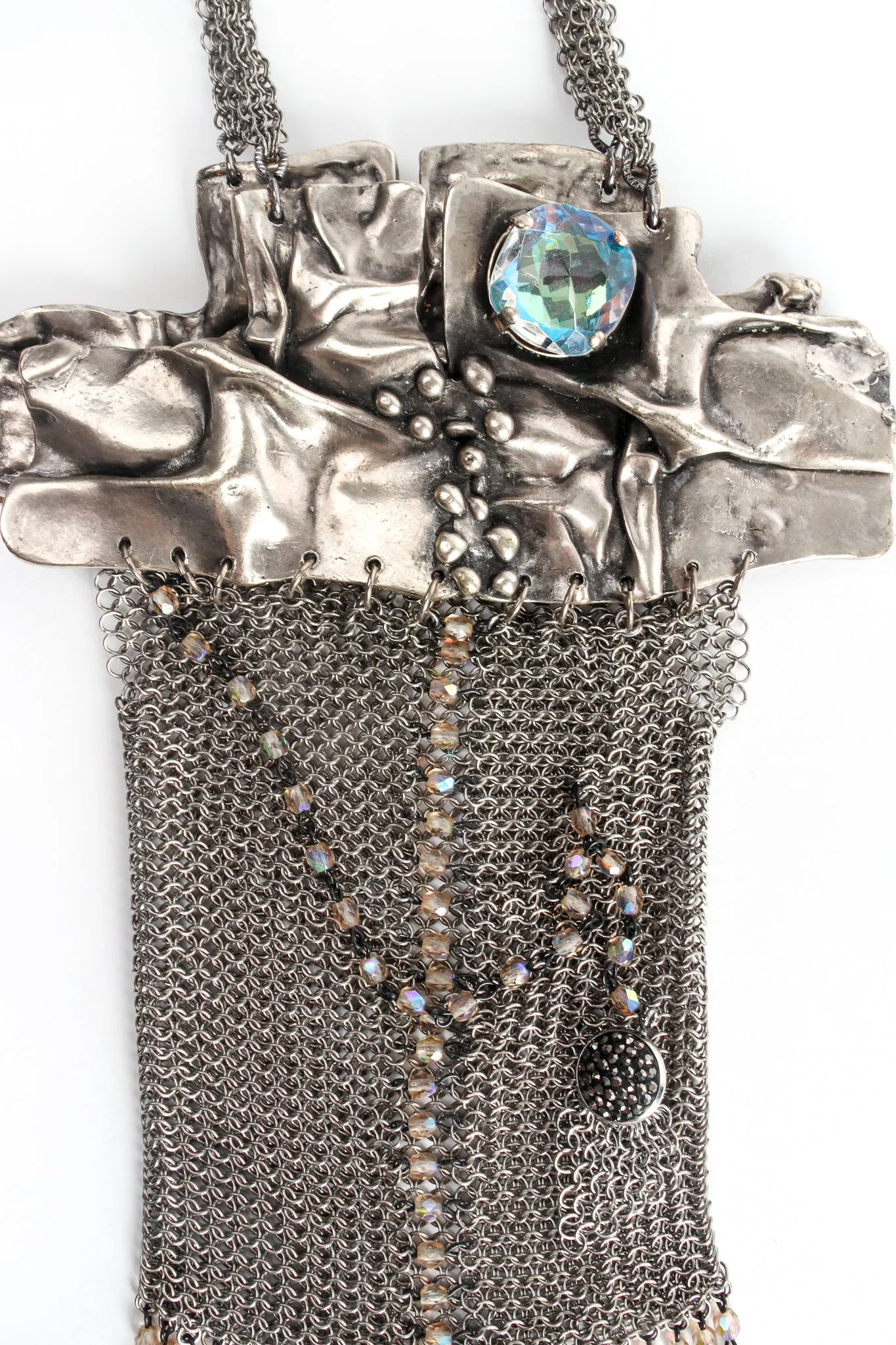 Brutalist Pewter Ring Mesh Micro Bag