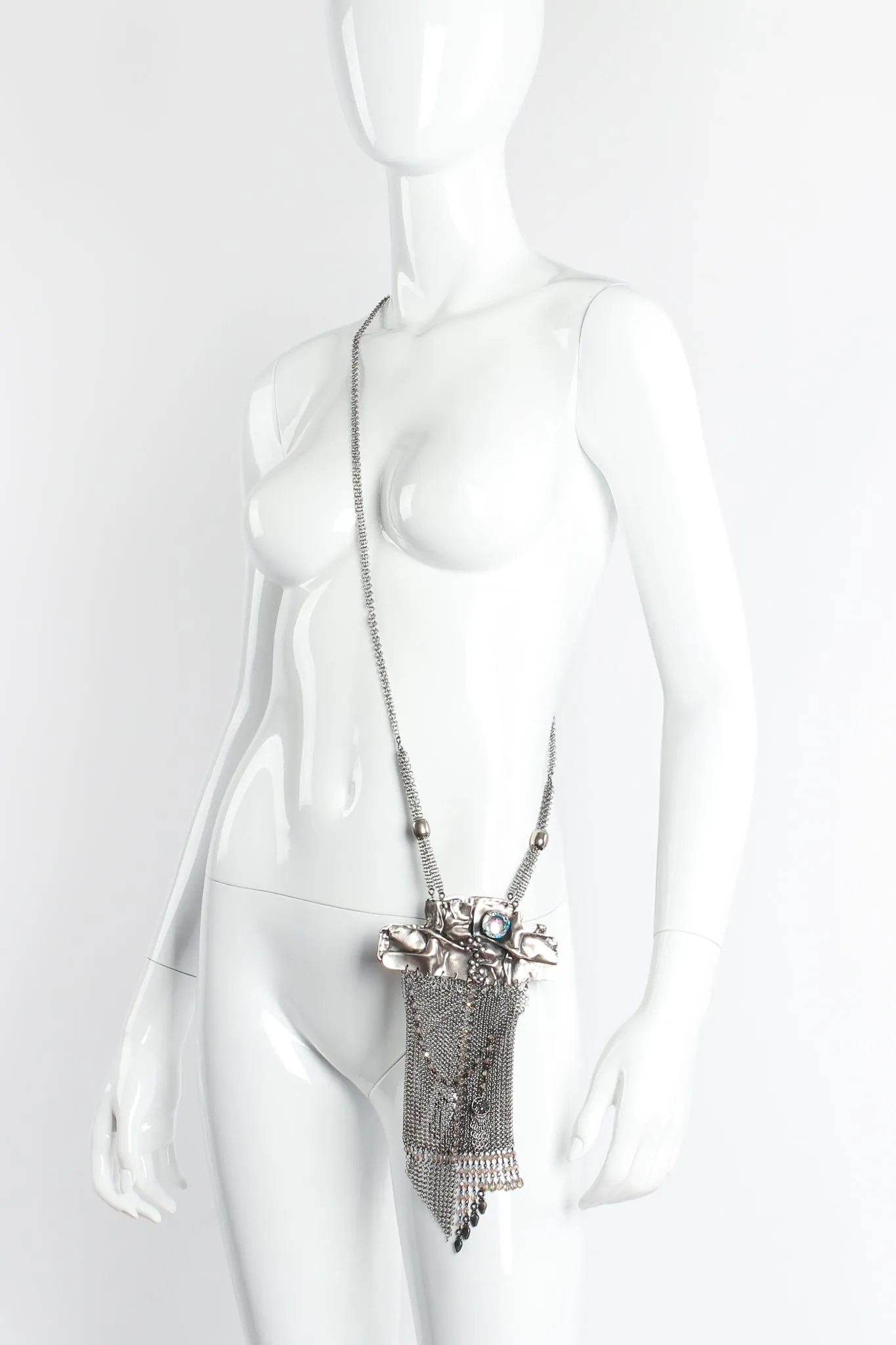 Brutalist Pewter Ring Mesh Micro Bag