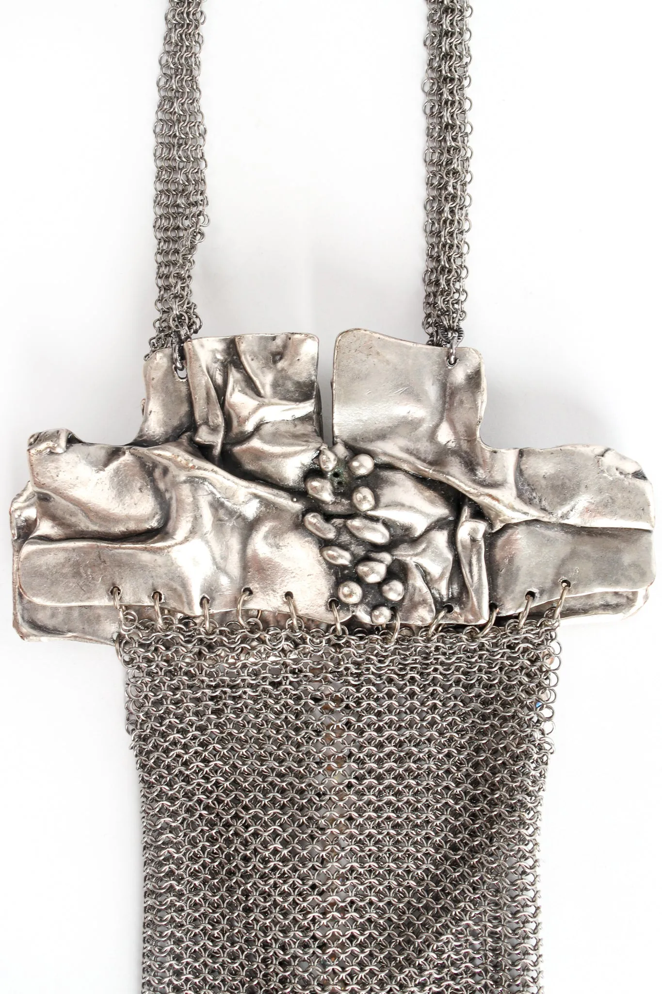 Brutalist Pewter Ring Mesh Micro Bag