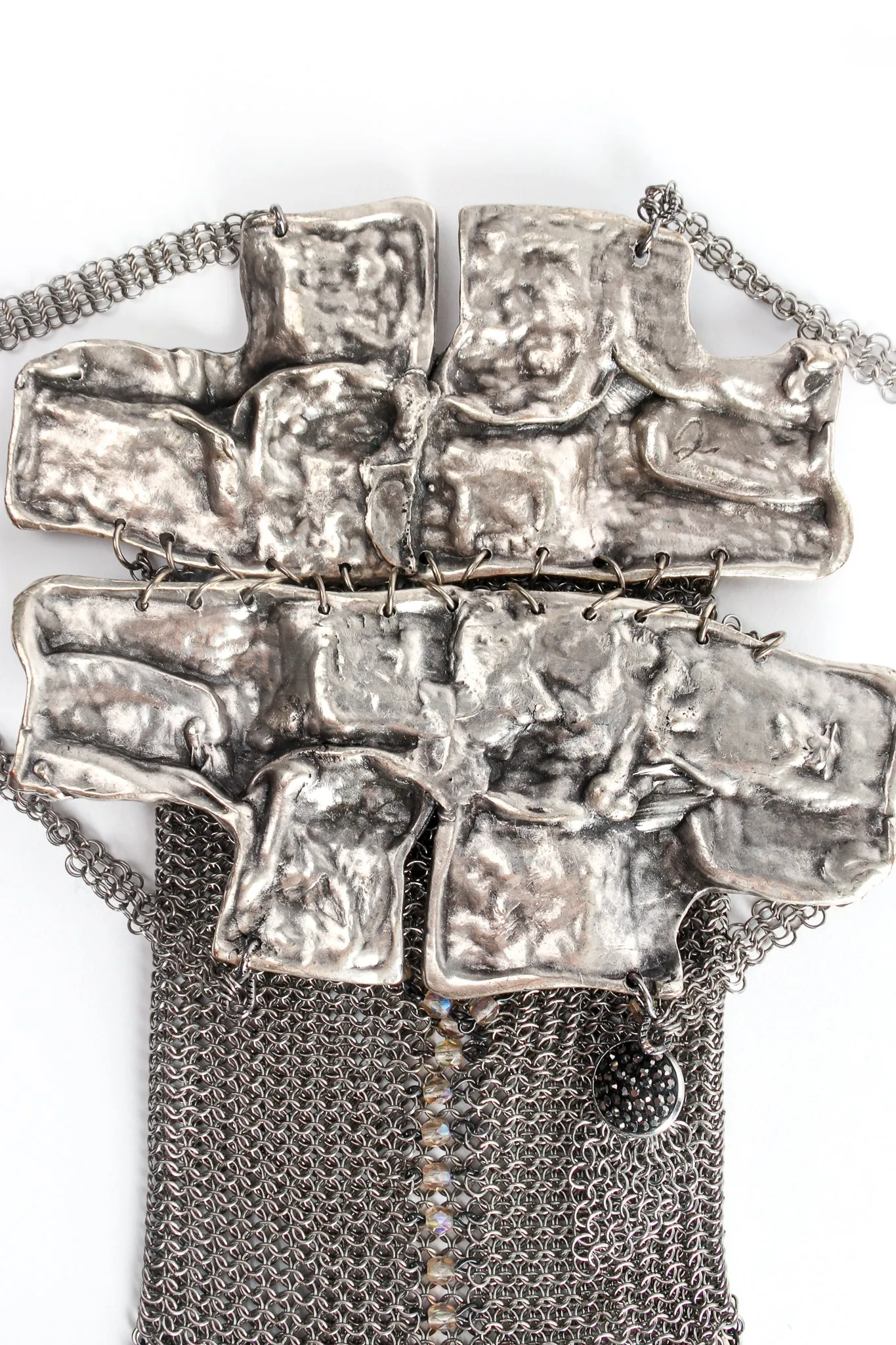 Brutalist Pewter Ring Mesh Micro Bag