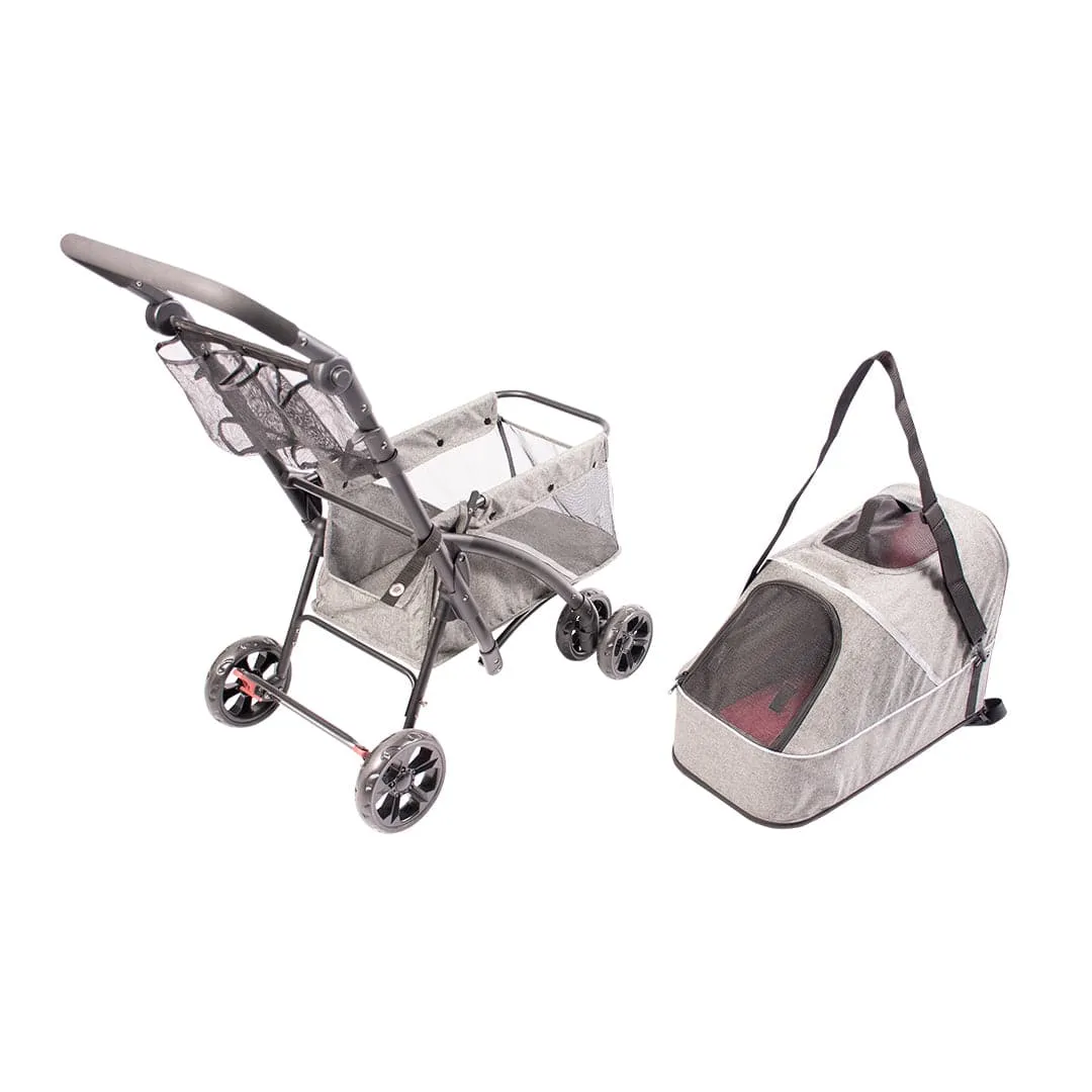 Buddies on the Go! 4-Wheel Pet Travel System Deluxe | Supports Up To 15kg