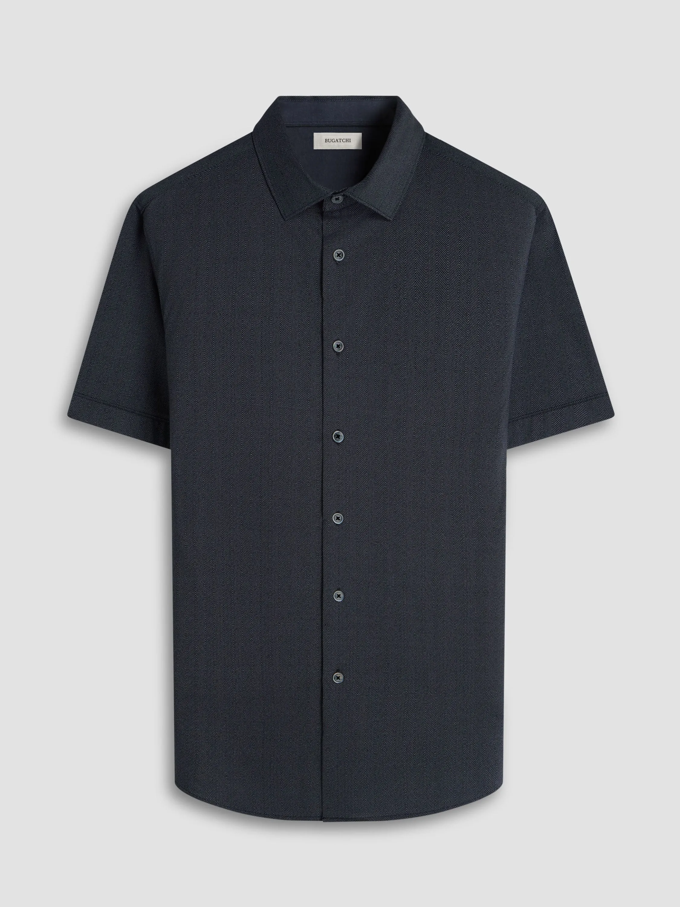 Bugatchi Myron OoohCotton Short-Sleeve Shirt - Black