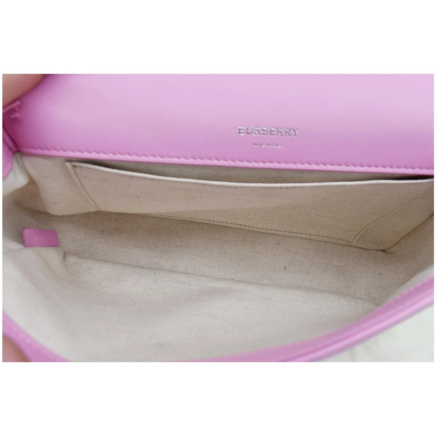 BURBERRY Small Lola Quilted Lambskin Crossbody Bag Primrose Pink