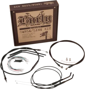Burly Brand B30-1037 Extended Cable/Brake Line Kit for 14in. Ape Handlebars - Black Vinyl