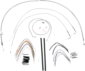 Burly Brand B30-1056 Extended Cable/Brake Line Kit for 16in. Gorilla Handlebars - Stainless Steel