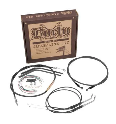 Burly Brand B30-1070 Extended Cable/Brake Line Kit for 14in. Gorilla Handlebars - Black Vinyl