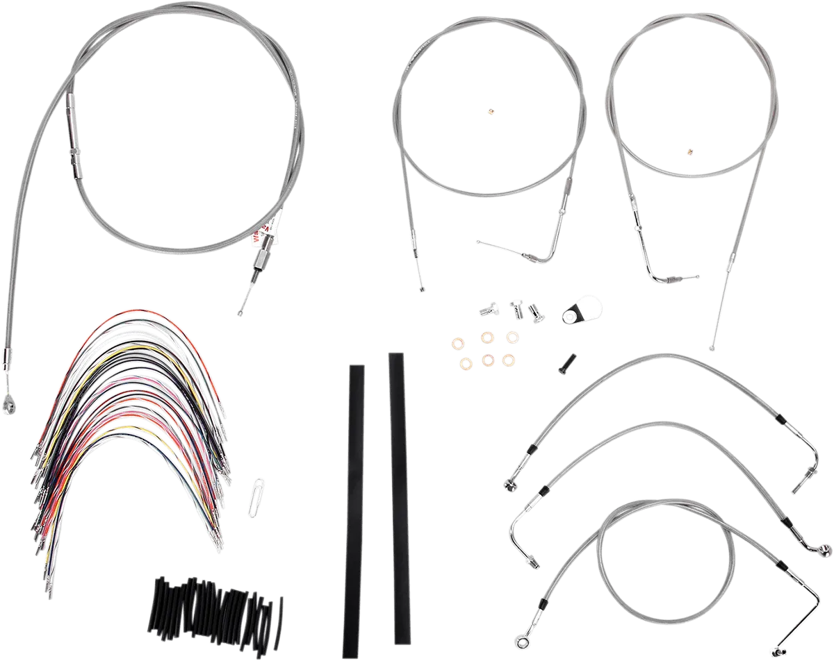 Burly Brand B30-1081 Extended Cable/Brake Line Kit for 18in. Gorilla Handlebars - Stainless Steel