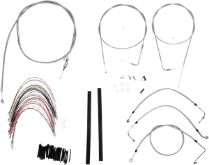 Burly Brand B30-1081 Extended Cable/Brake Line Kit for 18in. Gorilla Handlebars - Stainless Steel