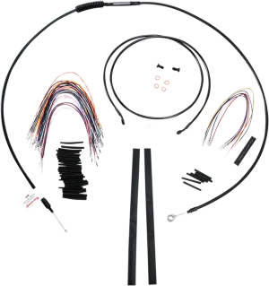 Burly Brand B30-1100 Extended Cable/Brake Line Kit for 16in. Ape Handlebars - Black Vinyl