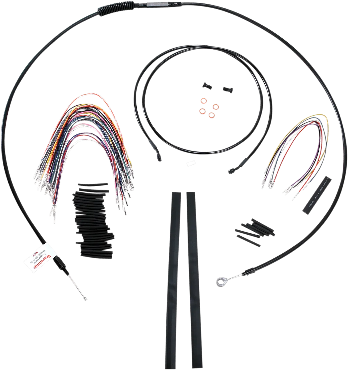Burly Brand B30-1100 Extended Cable/Brake Line Kit for 16in. Ape Handlebars - Black Vinyl
