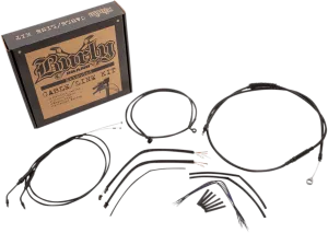Burly Brand B30-1108 Extended Cable/Brake Line Kit for 16in. Ape Handlebars - Black Vinyl