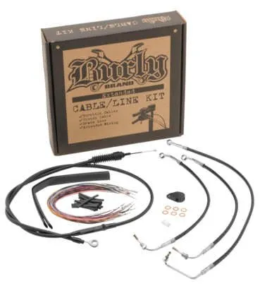 Burly Brand B30-1114 Extended Cable/Brake Line Kit for 15in. Ape Handlebars - Black Vinyl