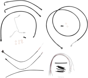 Burly Brand B30-1114 Extended Cable/Brake Line Kit for 15in. Ape Handlebars - Black Vinyl