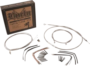 Burly Brand B30-1128 Extended Cable/Brake Line Kit for 16in. Ape Handlebars - Stainless Steel