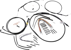 Burly Brand B30-1197 Extended Cable/Brake Line Kit for 12in. Ape Handlebars - Black