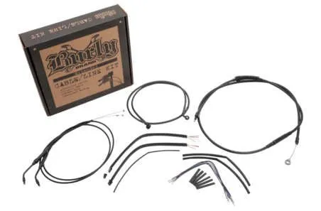 Burly Brand B30-1197 Extended Cable/Brake Line Kit for 12in. Ape Handlebars - Black