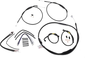 Burly Brand B30-1215 Extended Cable/Brake Line Kit for 14in. Gorilla Handeblars - Black