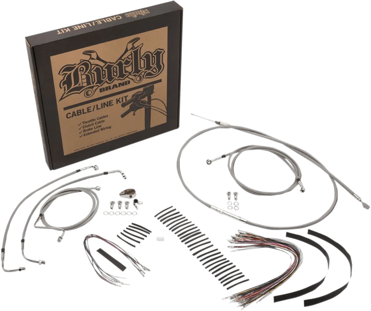 Burly Brand B30-1233 Handlebar Cable/Line Install Kit - Stainless Steel