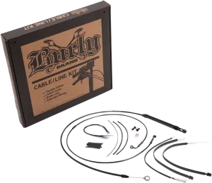 Burly Brand B30-1252 Black Vinyl Handlebar Cable & Brake Line Kit for Jail Bars - 12in.