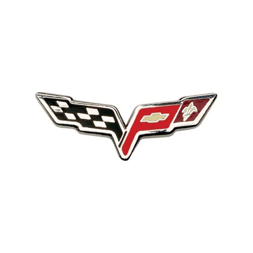 C6 CORVETTE CROSSFLAGS LAPEL PIN