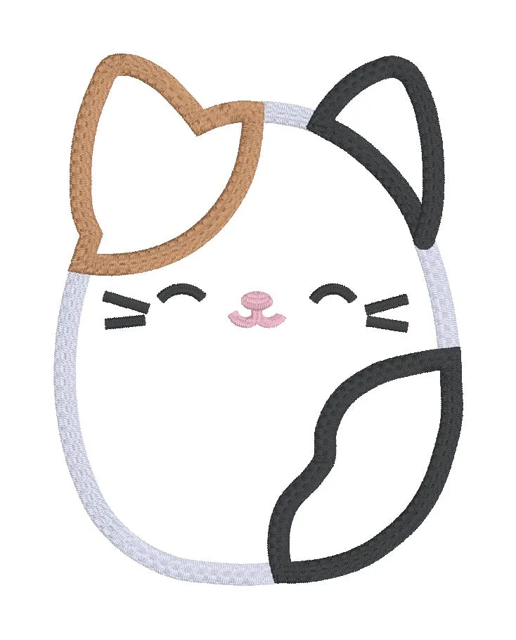 Calico Squishy Applique machine embroidery design (5 sizes included) DIGITAL DOWNLOAD