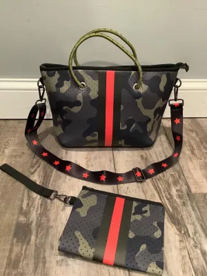 Camo and Star Neoprene Mini Tote