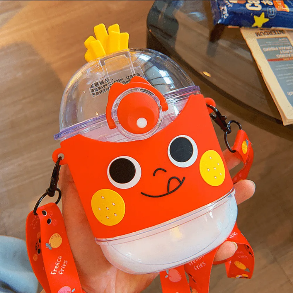 Cartoon French Fries Kids Portable Sippy Water Bottles