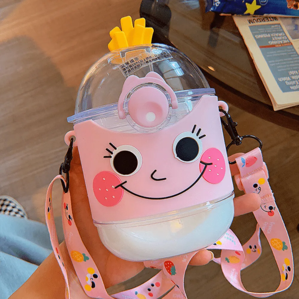 Cartoon French Fries Kids Portable Sippy Water Bottles