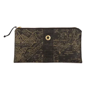 Casco Bay Chart in Black & Gold Clutch