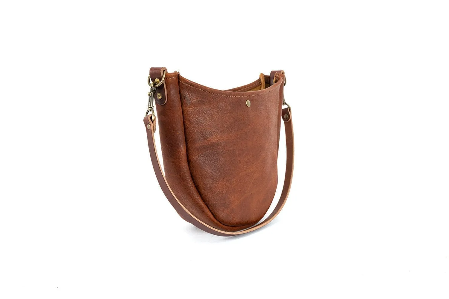 CELESTE LEATHER HOBO BAG - COGNAC BISON