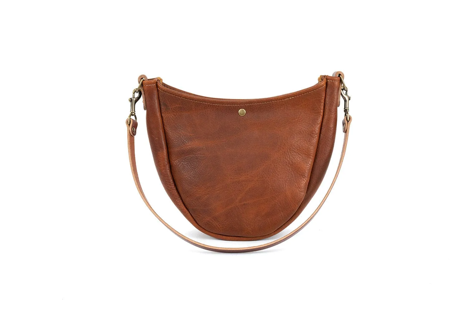 CELESTE LEATHER HOBO BAG - COGNAC BISON