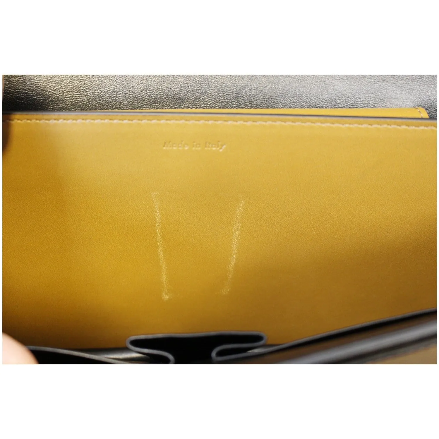 CELINE Bicolor Calfskin Leather Medium Case Shoulder Bag
