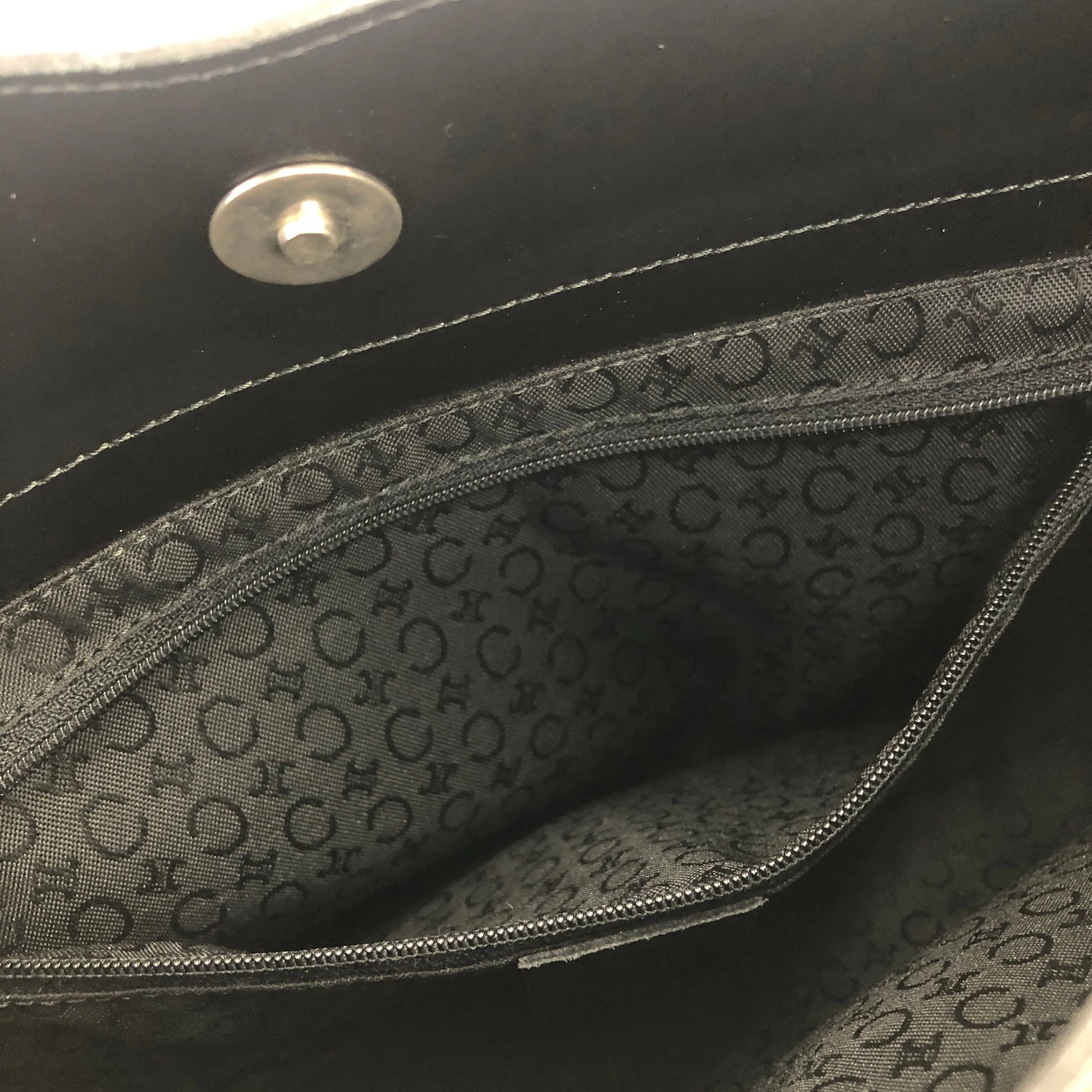 CELINE Logo Hobobag Handbag AVA Black Old Celine vintage tn8fbb
