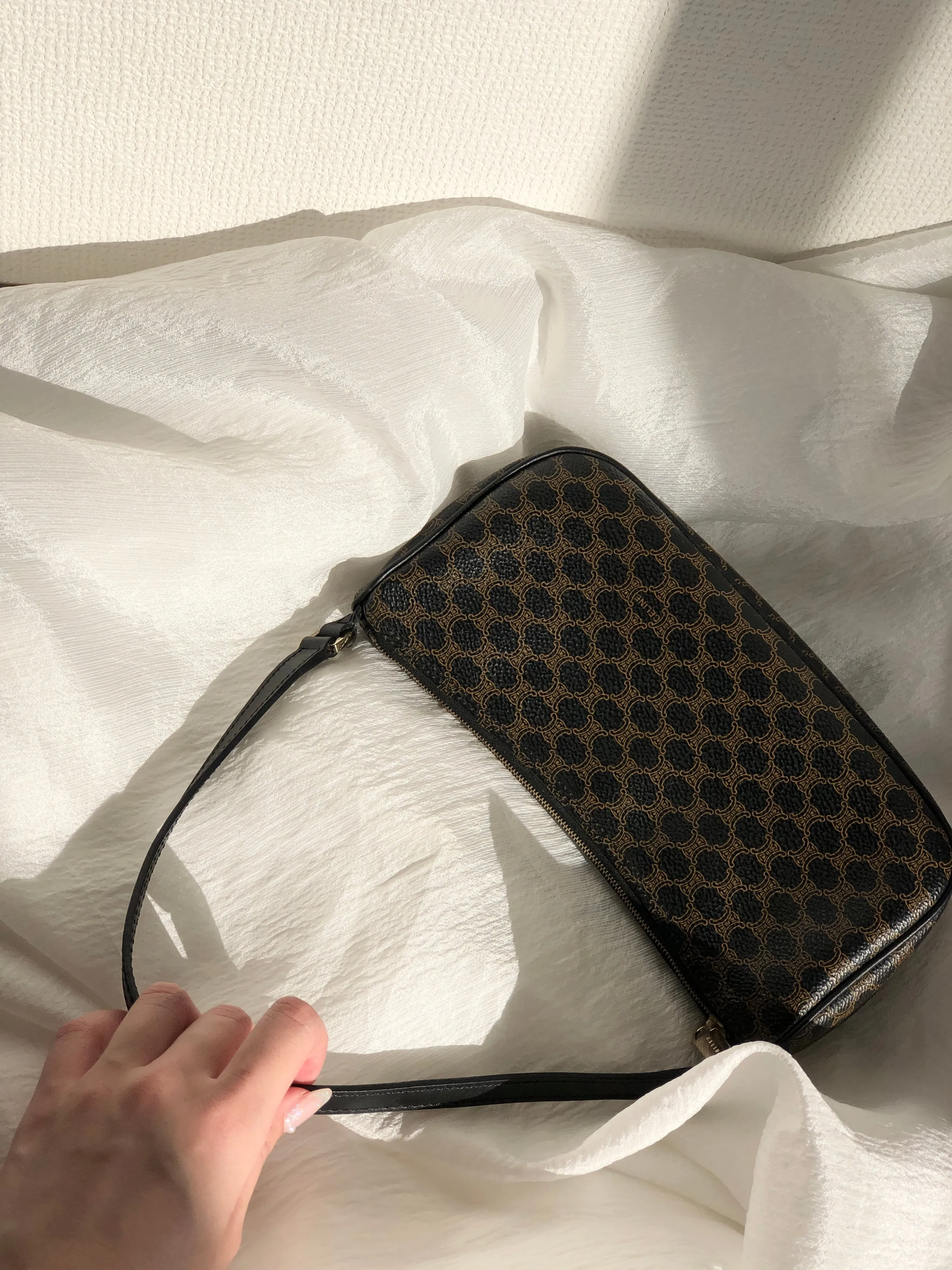 CELINE Macadam Handag Hobobag Black Old Celine Vintage hf3e83