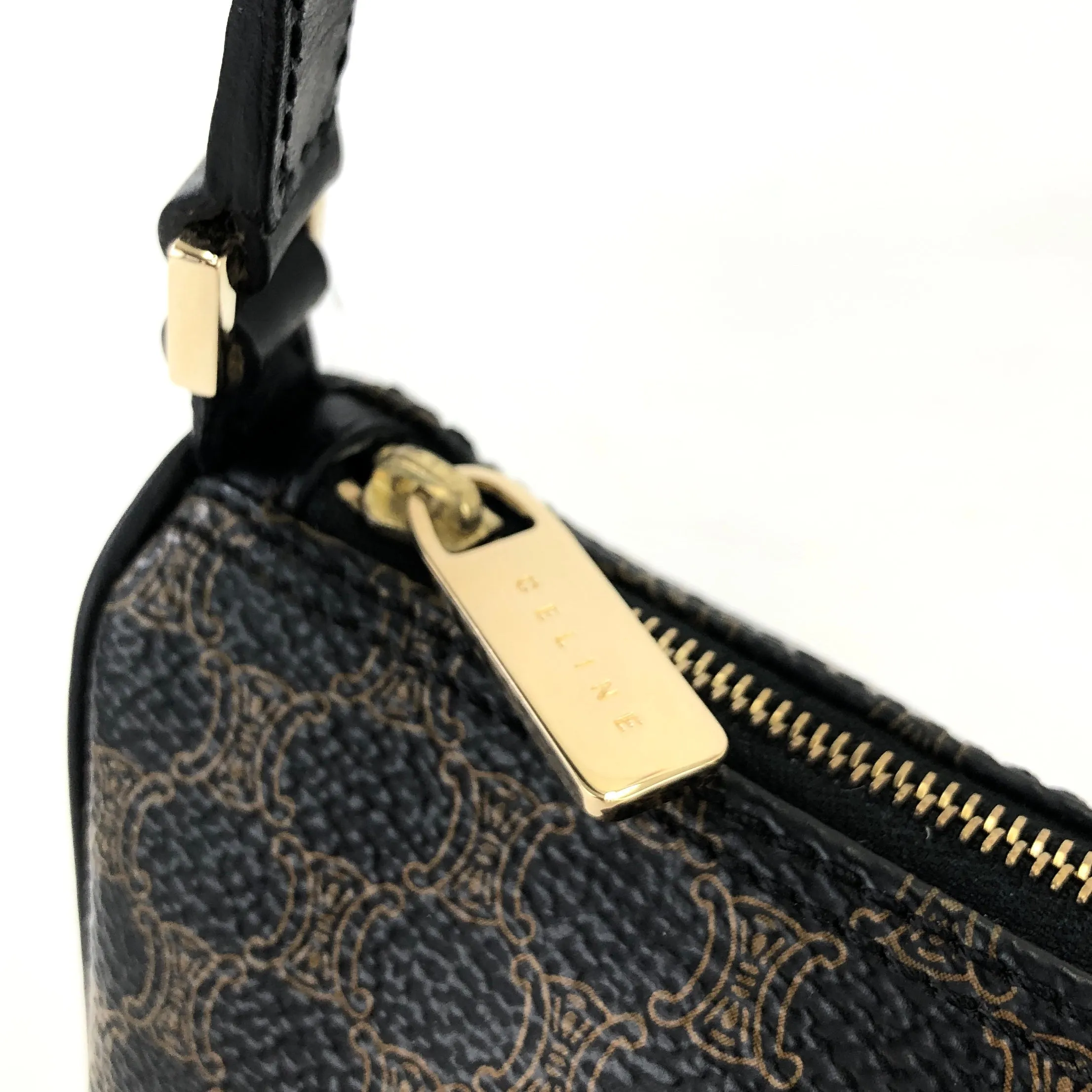 CELINE Macadam Handag Hobobag Black Old Celine Vintage hf3e83
