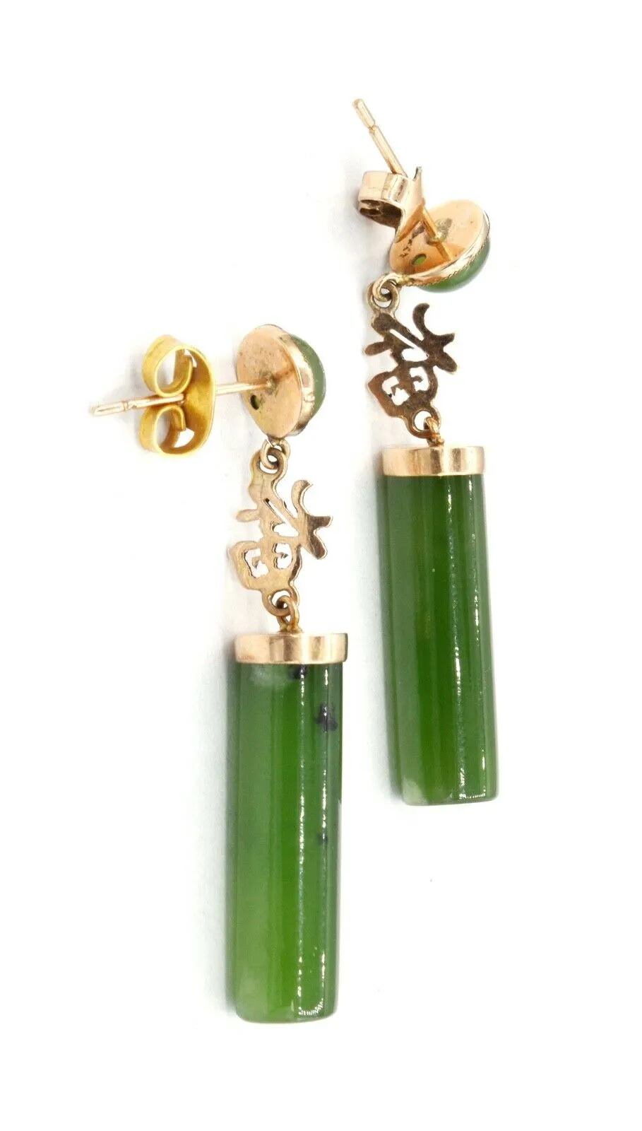 Certified Natural Jadeite Emerald A Jade Pair of Lucky Jade Earrings with Gift Box