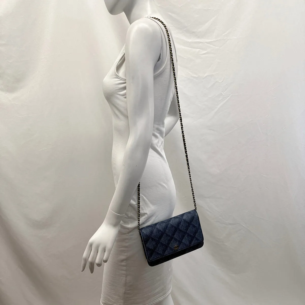 Chanel 2021 Denim Wallet on Chain