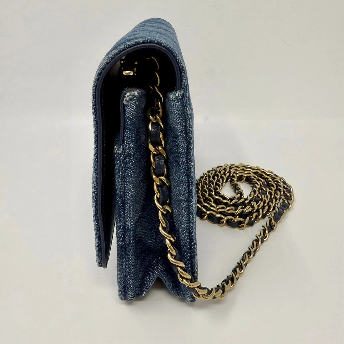 Chanel 2021 Denim Wallet on Chain
