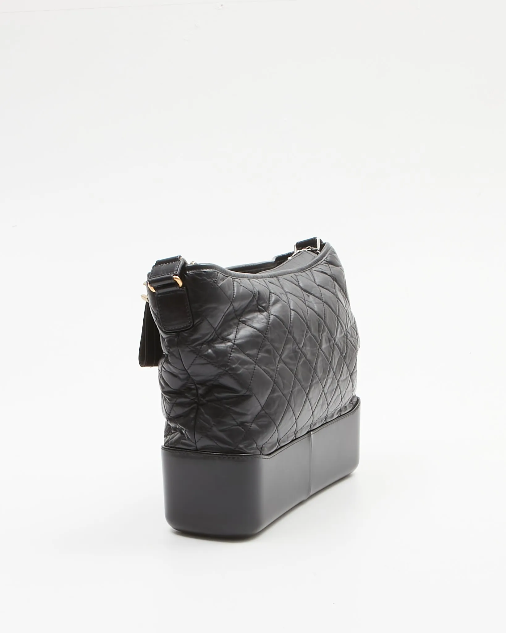 Chanel Black Aged Calfskin Large Hobo Gabrielle Bag