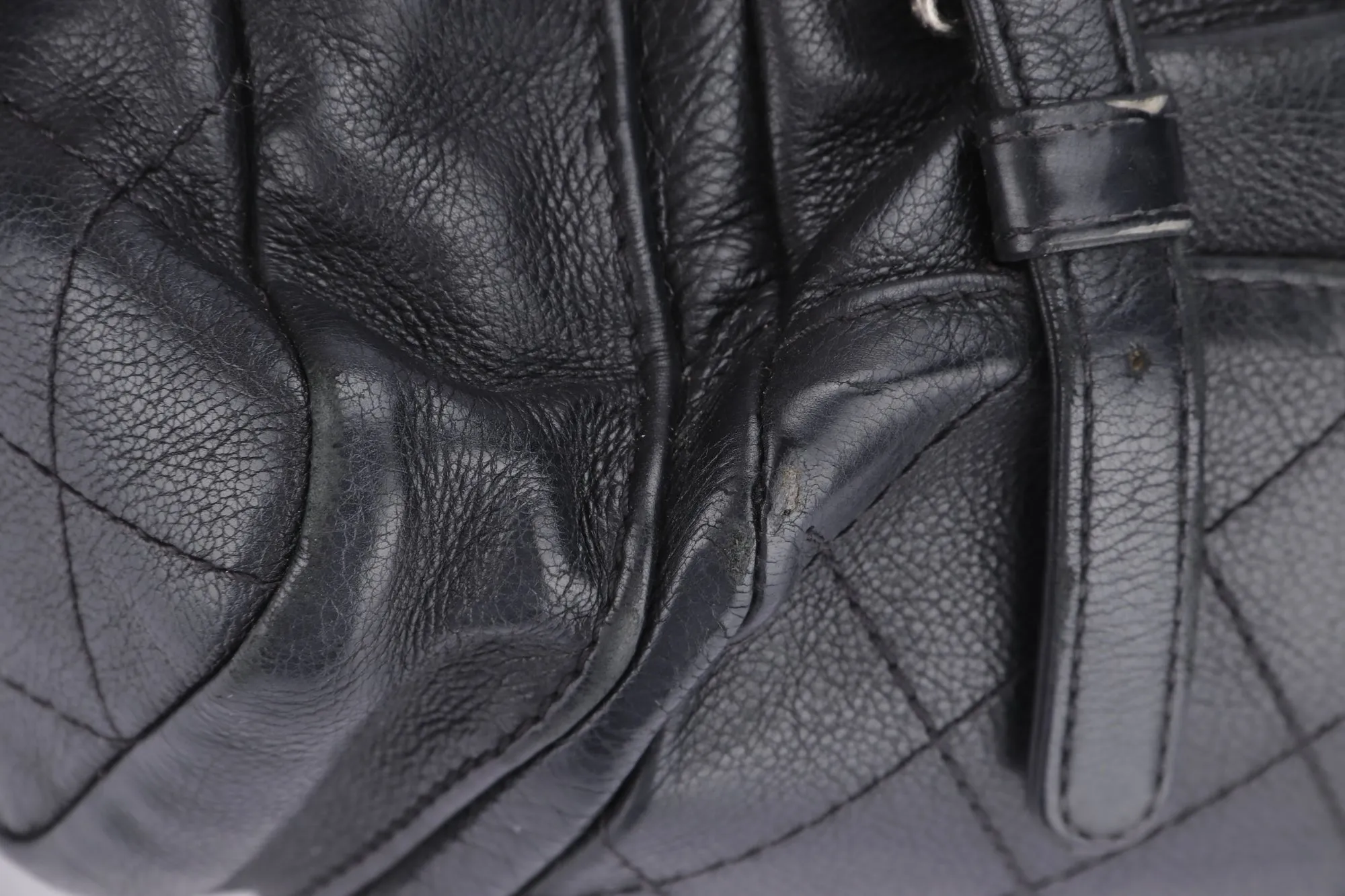 CHANEL BLACK CALFSKIN BACKPACK (2396XXXX), SILVER HARDWARE, WITH CARD, NO HOLOGRAM & DUST COVER