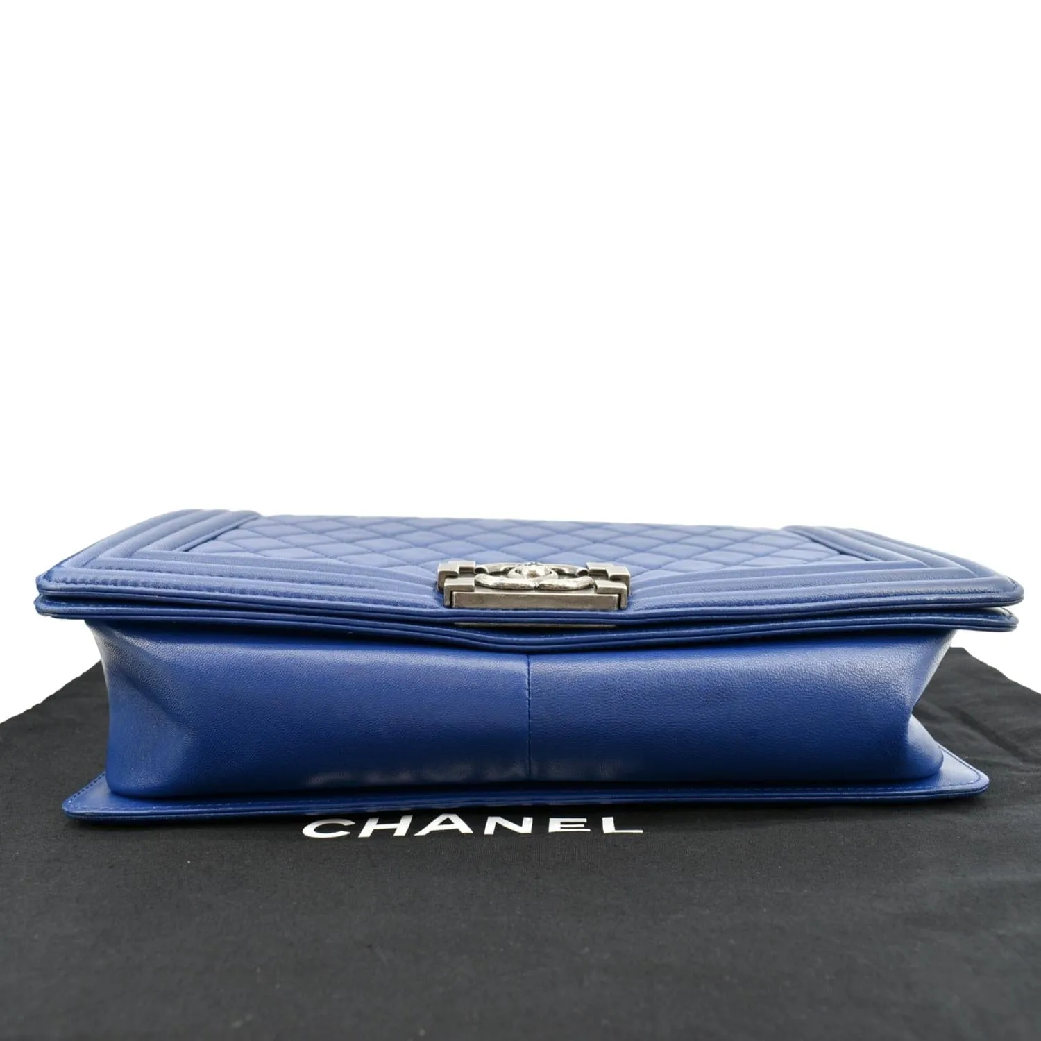 CHANEL Boy Flap Calf Leather Crossbody Bag Blue