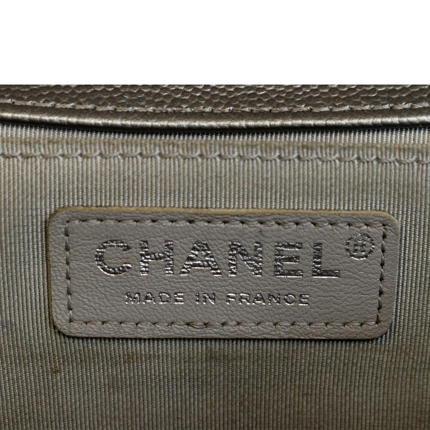 CHANEL Boy Flap Caviar Leather Crossbody Bag Grey