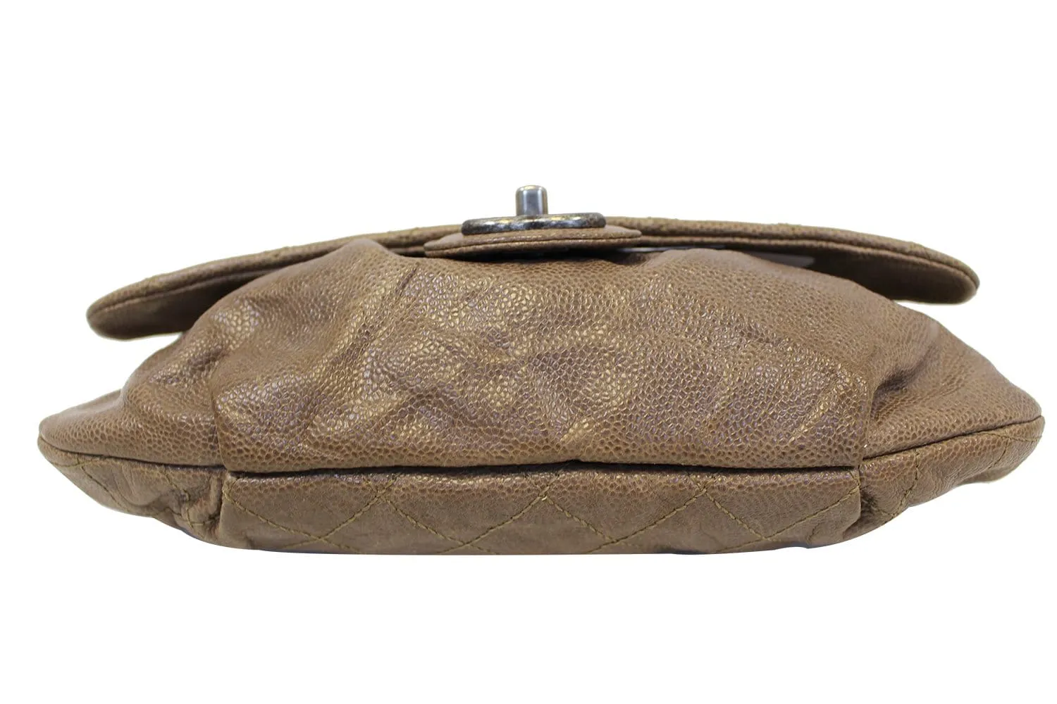 CHANEL CC Flap Medium Dark Brown Caviar Leather Shoulder Bag