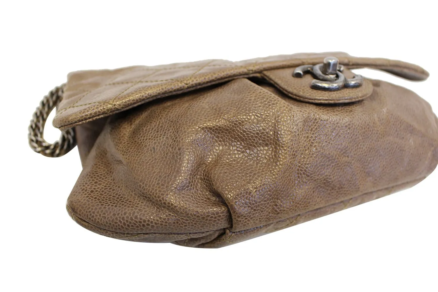 CHANEL CC Flap Medium Dark Brown Caviar Leather Shoulder Bag
