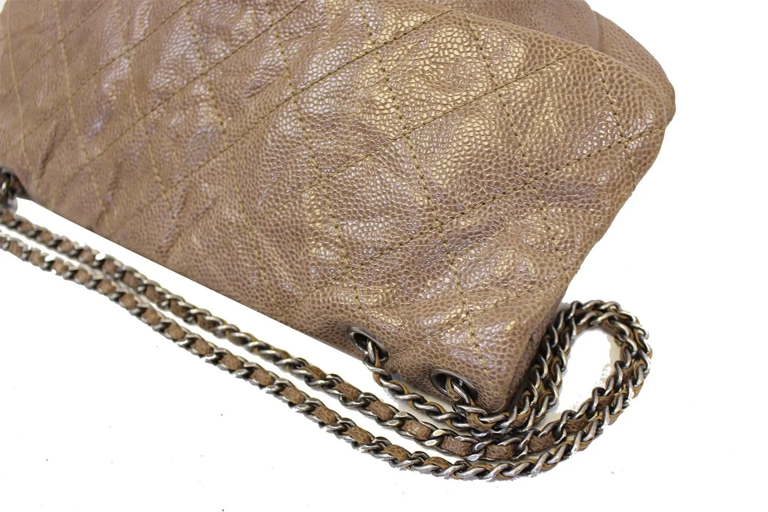 CHANEL CC Flap Medium Dark Brown Caviar Leather Shoulder Bag
